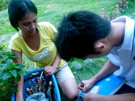 Me purchasing kamoteng kahoy from Ate Maricel at GK Enchanted Farm